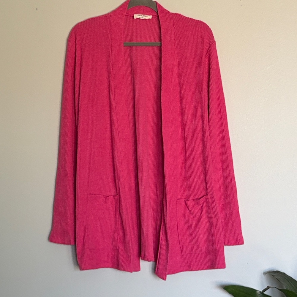 Zenana Outfitters Fuchsia Open Cardigan